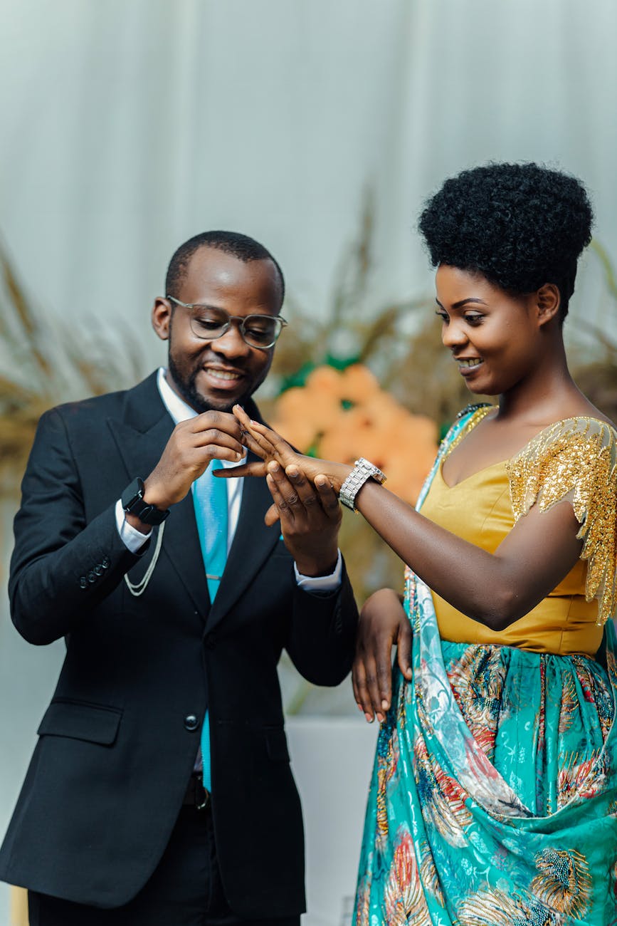 Photo by Chris wade NTEZICIMPA on <a href="https://www.pexels.com/photo/joyful-engagement-ceremony-with-ring-exchange-32660520/" rel="nofollow">Pexels.com</a>