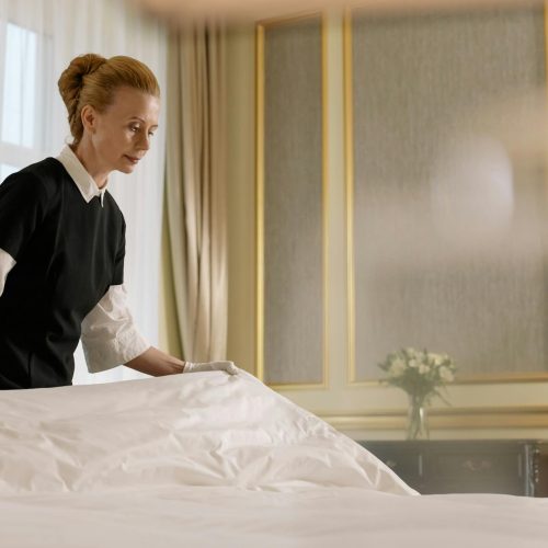 Photo by cottonbro studio on <a href="https://www.pexels.com/photo/woman-fixing-the-bed-6466492/" rel="nofollow">Pexels.com</a>